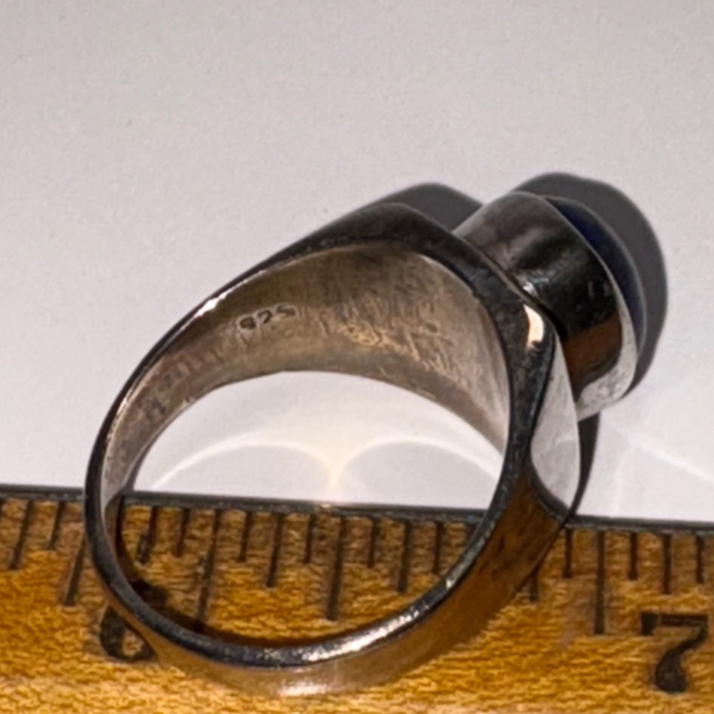 Silver Ring with Lapis Lazuli Stone - Picture 6 of 9